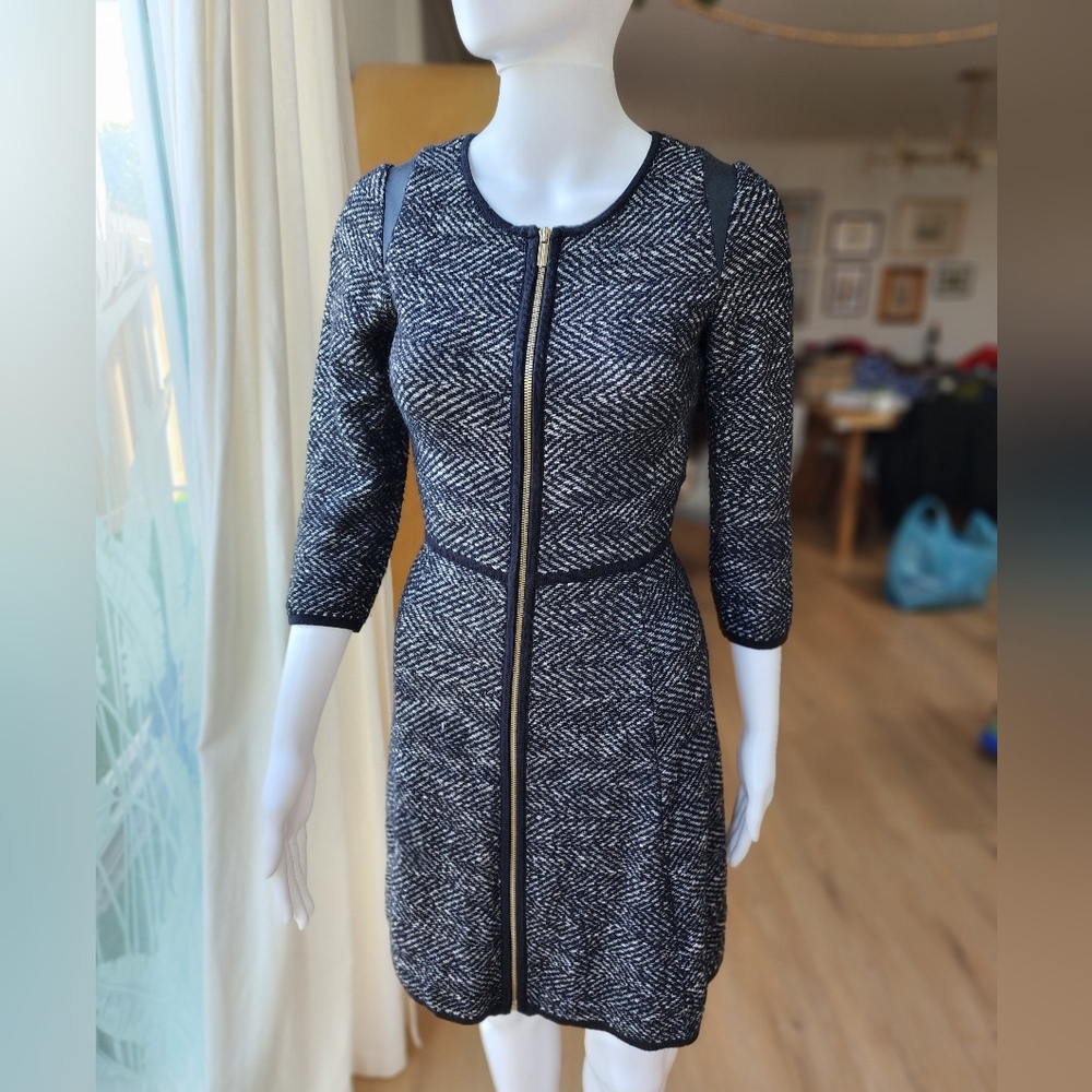 Ann Taylor MP Zipper Black/White Jacket Cardigan! - Picture 3 of 8